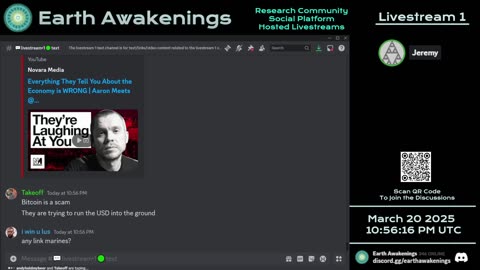 Earth Awakenings - Livestream 1 - #3052 - Live on Rumble/Youtube/X-Twitter/Twitch