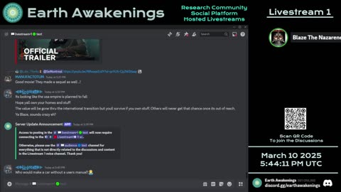 Earth Awakenings - Livestream 1 - #3030 - Live on Rumble/Youtube/X-Twitter/Twitch