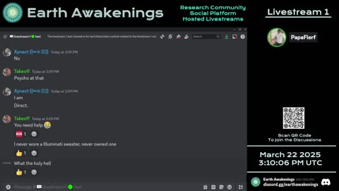 Earth Awakenings - Livestream 1 - #3055 - Live on Rumble/Youtube/X-Twitter/Twitch