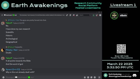 Earth Awakenings - Livestream 1 - #3055 - Live on Rumble/Youtube/X-Twitter/Twitch