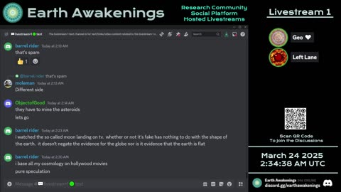 Earth Awakenings - Livestream 1 - #3058 - Live on Rumble/Youtube/X-Twitter/Twitch