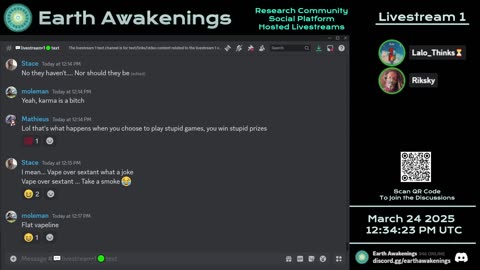 Earth Awakenings - Livestream 1 - #3060 - Live on Rumble/Youtube/X-Twitter/Twitch