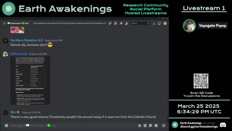 Earth Awakenings - Livestream 1 - #3062 - Live on Rumble/Youtube/X-Twitter/Twitch