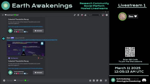 Earth Awakenings - Livestream 1 - #3030 - Live on Rumble/Youtube/X-Twitter/Twitch