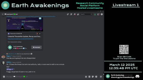 Earth Awakenings - Livestream 1 - #3033 - Live on Rumble/Youtube/X-Twitter/Twitch