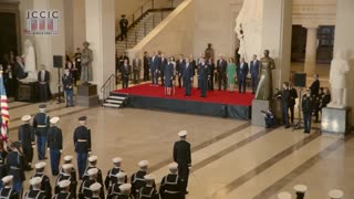 President Trump and the First Lady Attend a Pass In Review Ceremony