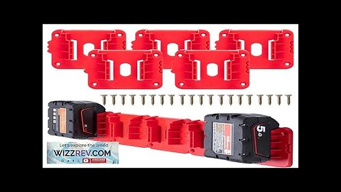 5 Pack Battery Holder Battery Mount For Milwaukee 18V Battery Dock Holder Review