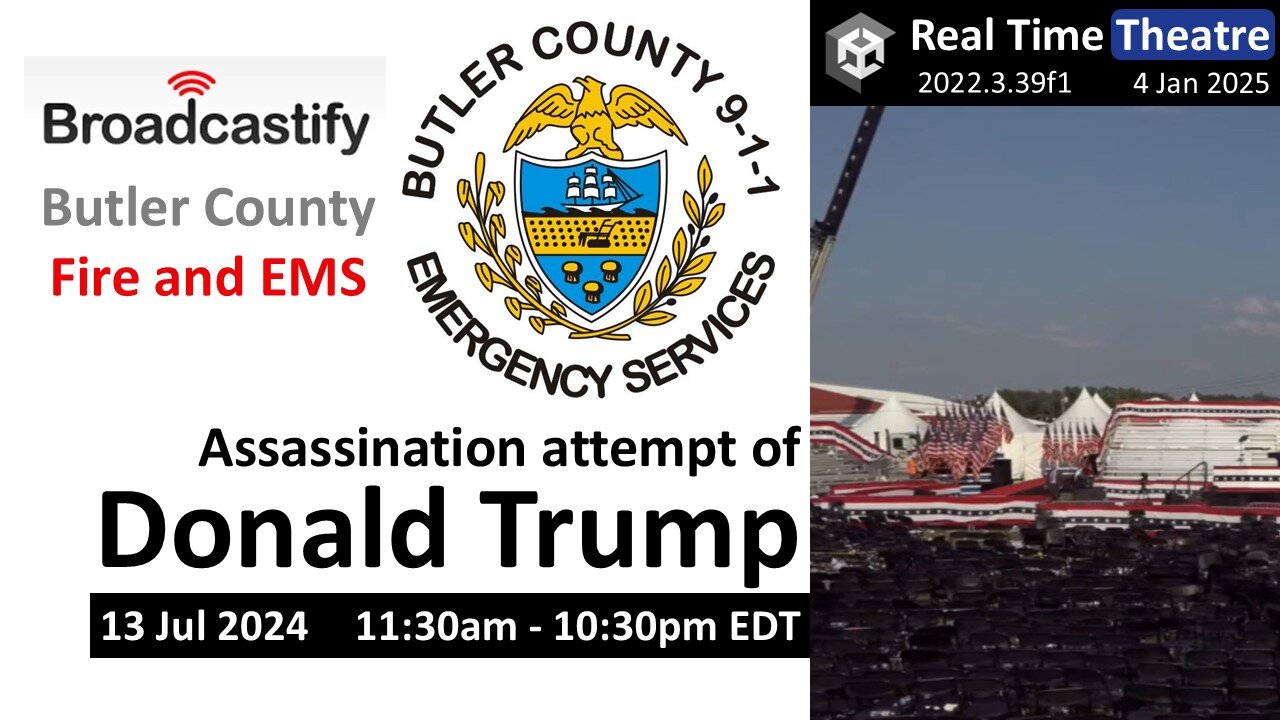 Real Time: Trump Assassination Attempt (Jul 13) | Butler Co. Fire and EMS (11:30 am - 10:30 pm EDT)