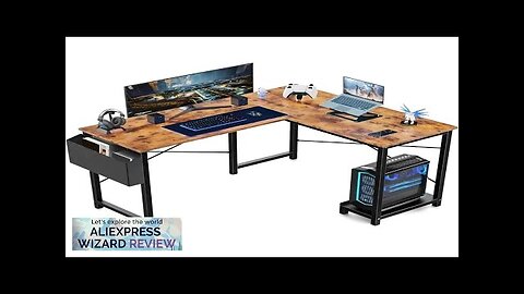 L Shaped Computer Desk Wood Corner PC Gaming Table With Side Storage Review