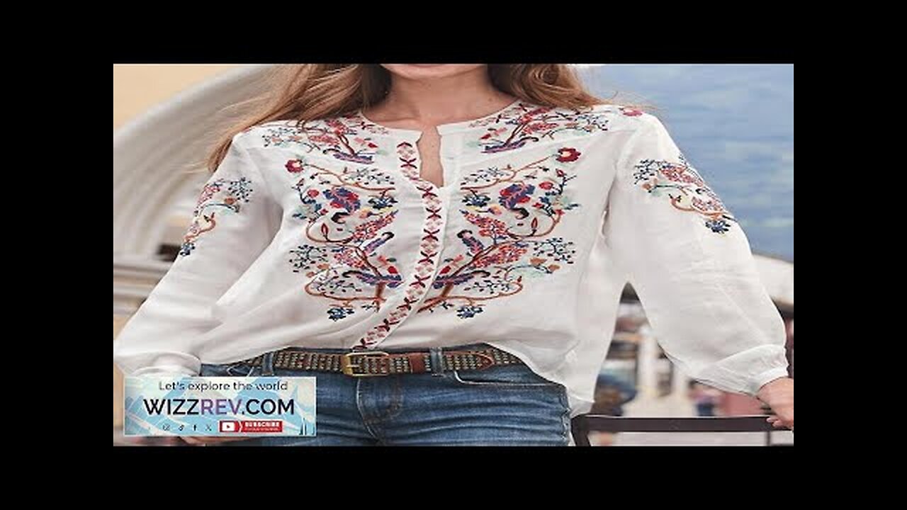 ZANZEA Plus Size Women Blouse Ethnic Style Print Round Neck Long Sleeve Review