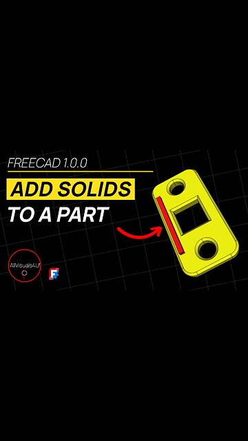 💥 2 Ways To Add Solids - How To Use FreeCAD 1.0 - FreeCAD Beginner Tutorial - FreeCAD 101 | #Shorts