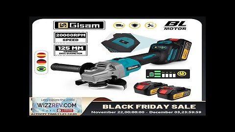 Gisam 125mm 7 Gears Brushless Angle Grinder Polishing Cutting Machine Electric Angle Review