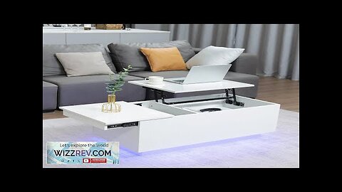 Hommpa LED Lift Top Coffee Table Hidden Storage Charging Station High Gloss Review