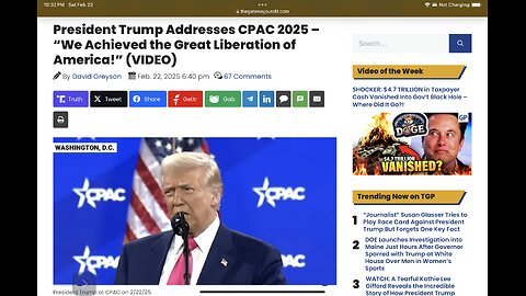 President Trump Addresses CPAC 2025 – “We Achieved the Great Liberation of America!”