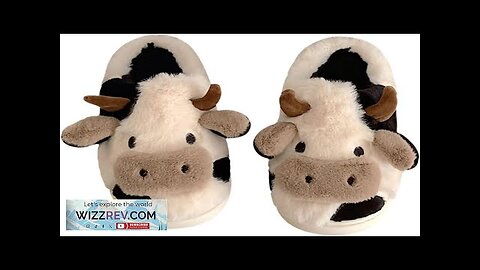 Cute Fuzzy Cow Slippers for Women Winter Warm Cozy Animal Fluffy Cute Review