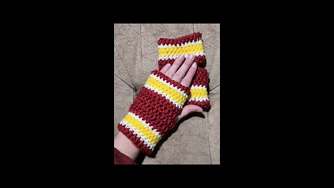 Crocheted Fingerless Gloves- Chiefs