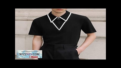 INCERUN Mens Fashion Design Spliced Collar Shirt Comfortable Fabric Short Sleeve Zipper Review