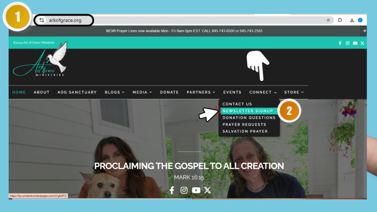 How To Sign Up For Ark of Grace Ministries Newsletter!