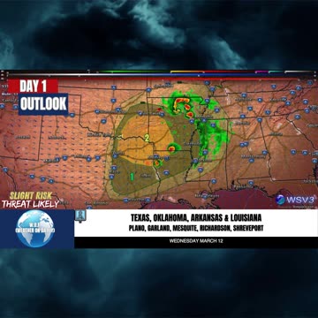 🌩️ March 12: Severe Storms Threaten: TX, OK, AR, LA! #shorts #shortsvideo