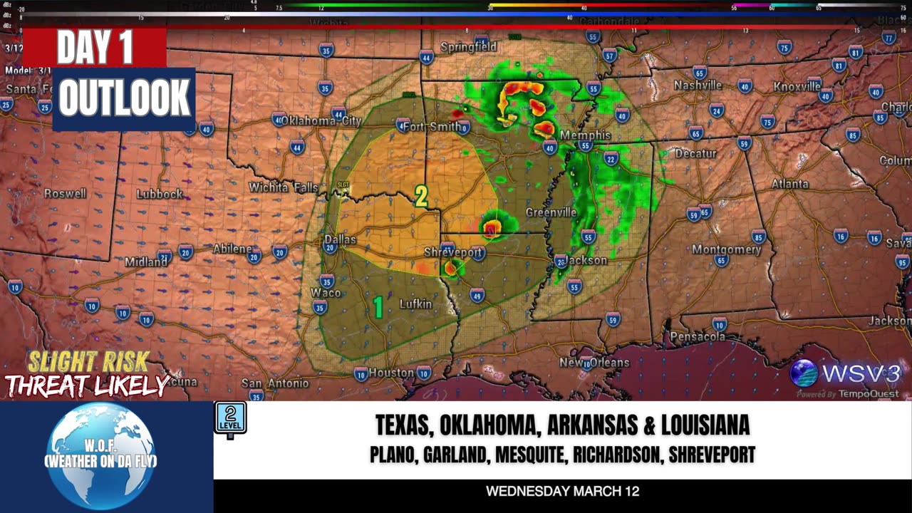 🌩️ March 12: Severe Storms Threaten: TX, OK, AR, LA! #shorts #shortsvideo