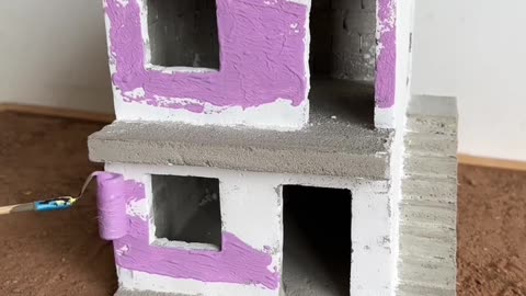 Miniature House Building with Cement