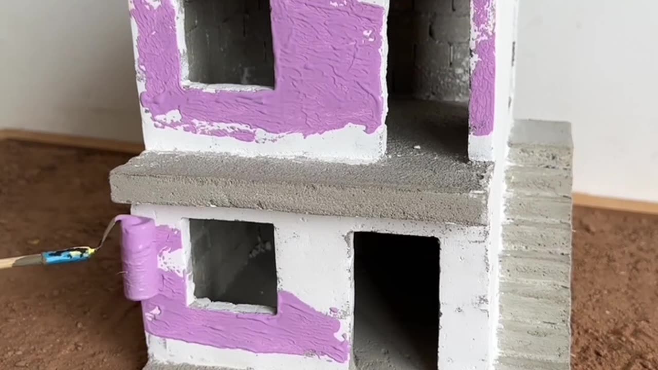 Miniature House Building with Cement
