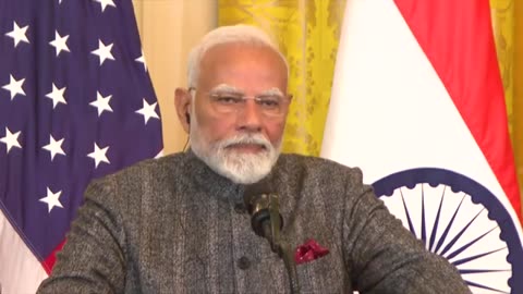 PM Modi and US President Trump during the joint press meet at White House, Washington DC