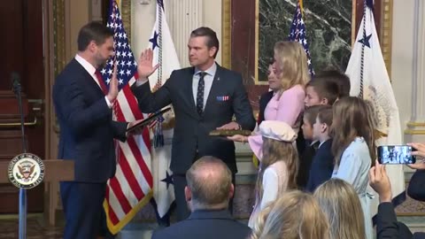 Vice President JD Vance swears in Pete Hegseth as Secretary of Defense