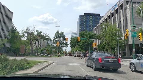 Winnipeg Manitoba Downtown Driving