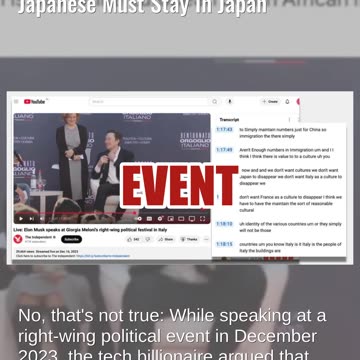 Fact Check: Elon Musk Did NOT Say Italians Should Stay In Italy, Japanese Must Stay In Japan