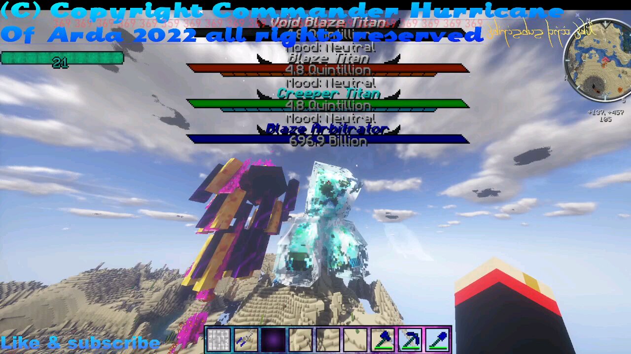 Minecraft mob battle blaze titan and void titan vs creeper titan