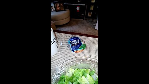 Eating Kroger Chicken Caesar Salad Kit For One, Dbn, MI, 1/3/25