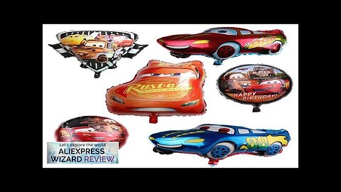 Disney McQueen Cars Helium Foil Balloons Cartoon Theme Racing Wedding Birthday Party Review