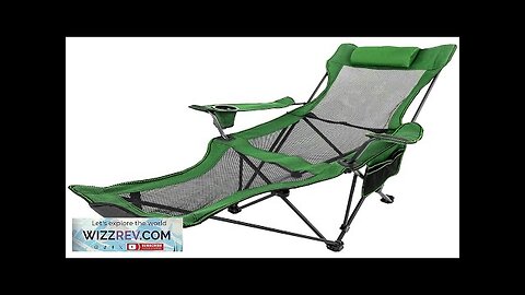 VEVOR Folding Camp Chair with Footrest Mesh Lounge Chair with Cup Holder Review