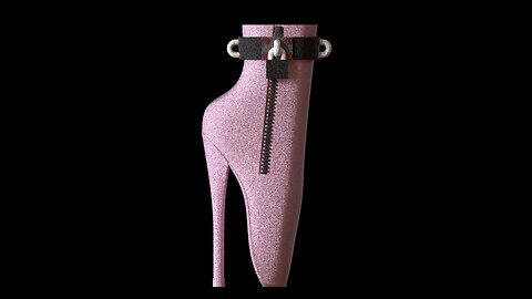 Emily Mini Ballet Boots in Pink Glitter. Use for Employees at Work | 3D Printed Shoes on Turntable