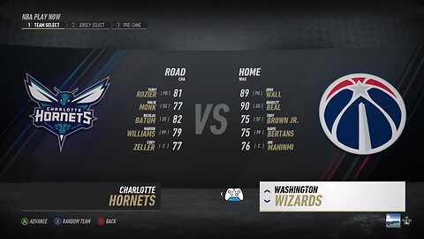 🏀NBA Live Season - Week 5 - Charlotte Hornets (Road) VS (Home) Washington Wizards