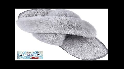 Comwarm Women's Cross Band Fuzzy Slippers Fluffy Open Toe House Slippers Cozy Review