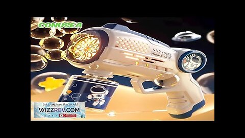 Electric Space Soap Bubble Gun Automatic Bubble Machine Maker Lights Astronaut Outdoor Review