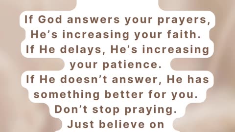 Don't stop praying