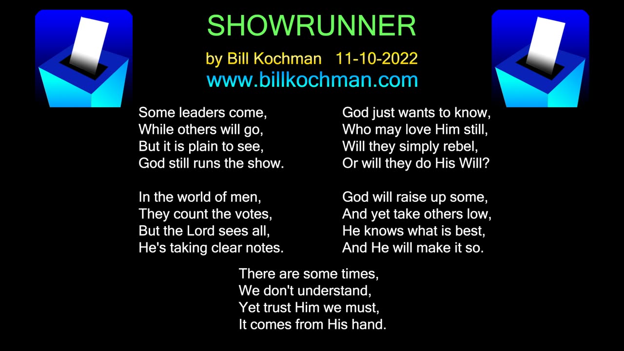 SHOWRUNNER -- an original song by Bill Kochman.