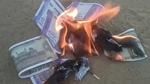 Fire on Indian rupee