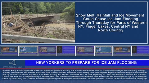 New Yorkers to Prepare for Ice Jam Flooding