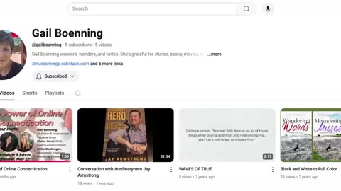 Gail Boenning: YouTube Channel Comments And Subscribers Requested