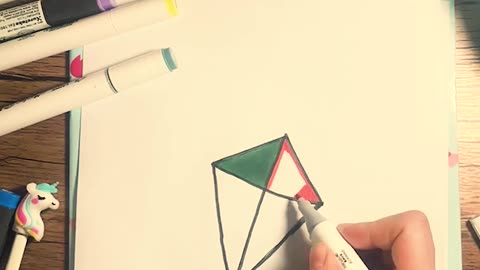 How to draw kite, Easy way to draw | step by step