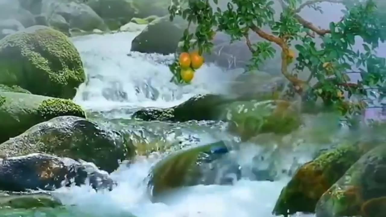 Serene Water Flow: Nature’s Calm in Motion