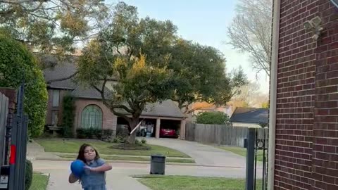 One-Handed Basketball Bounce Trick Shot