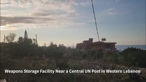 Footage of a weapons storage facility located near a central UN post in western