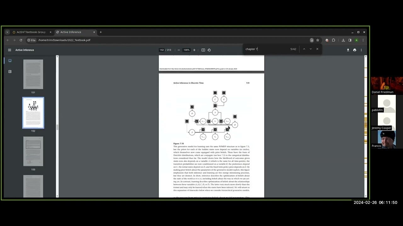 ActInf Textbook Group ~ Cohort 5 ~ Session 17 (Chapter 7, Part 2) ~ 2/26/2024