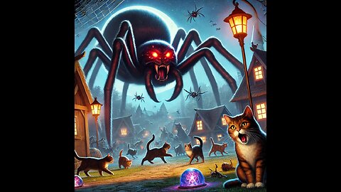 Brave Cat vs. Evil Spider: A Thrilling Adventure!