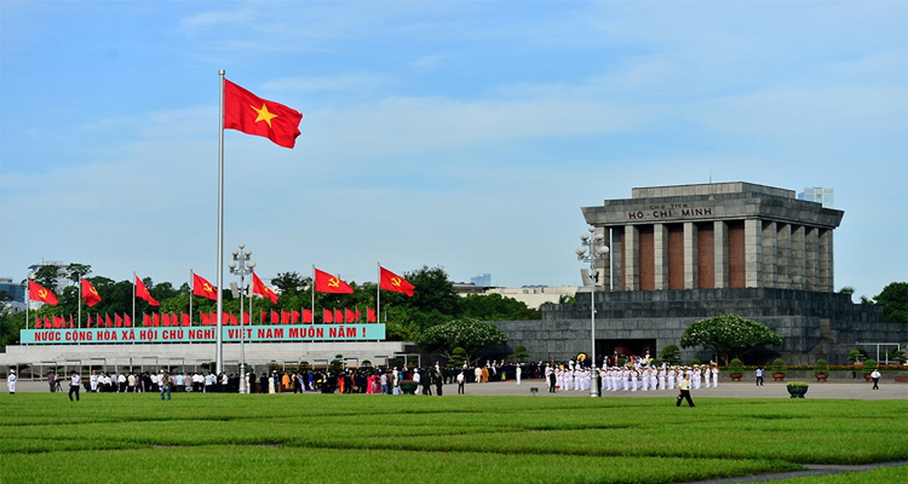 Flag Raising Ceremony at Uncle Ho's Mausoleum - President Ho Chi Minh